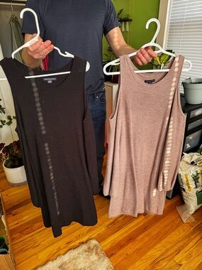 American Eagle Outfitters Sleeveless Knit Tunic - Black & Mauve